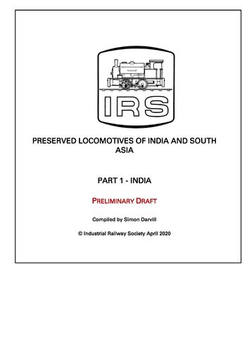 Preserved Locomotives of India - Preliminary Draft